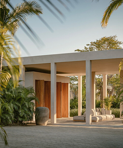 concrete, wood, and vegetation intertwine within brandilera house in nayarit