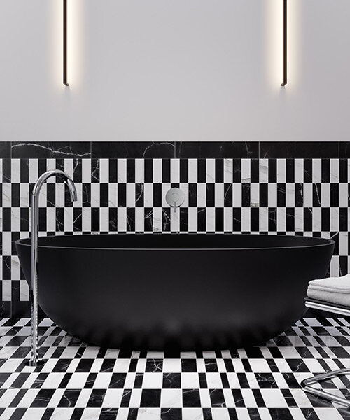 OMNIRES curates harmony of contrasts with maximalist bauhaus bathroom design