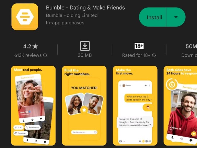 Bumble,Lokal Ladkiyo se baat karne wala apps