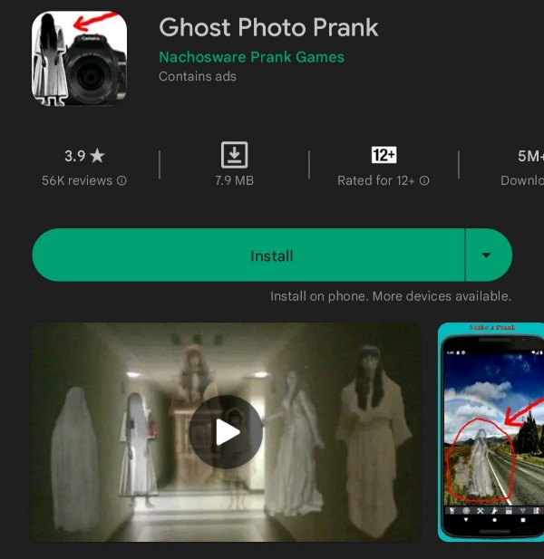 ghost prank photo